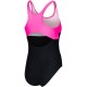 Kostium kąpielowy pływacki dziewczęcy EMILY czarno-różowy