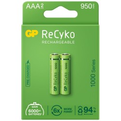 2 x akumulatorki AAA/R03 GP ReCyko 1000 Series Ni-MH 950mAh